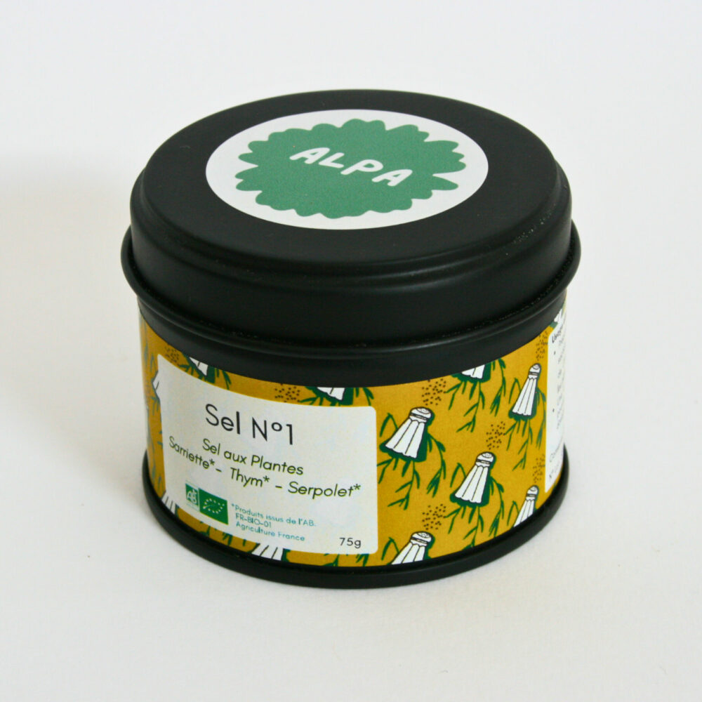 Sel aromatique N°1 représentant la collection de sels aux saveurs variées et inspirées de différentes traditions culinaires.