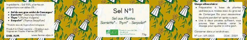 Etiquette Sel N°1
